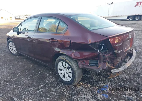 2012 Honda Civic Lx from USA, damaged, VIN 19XFB2F54CE071927